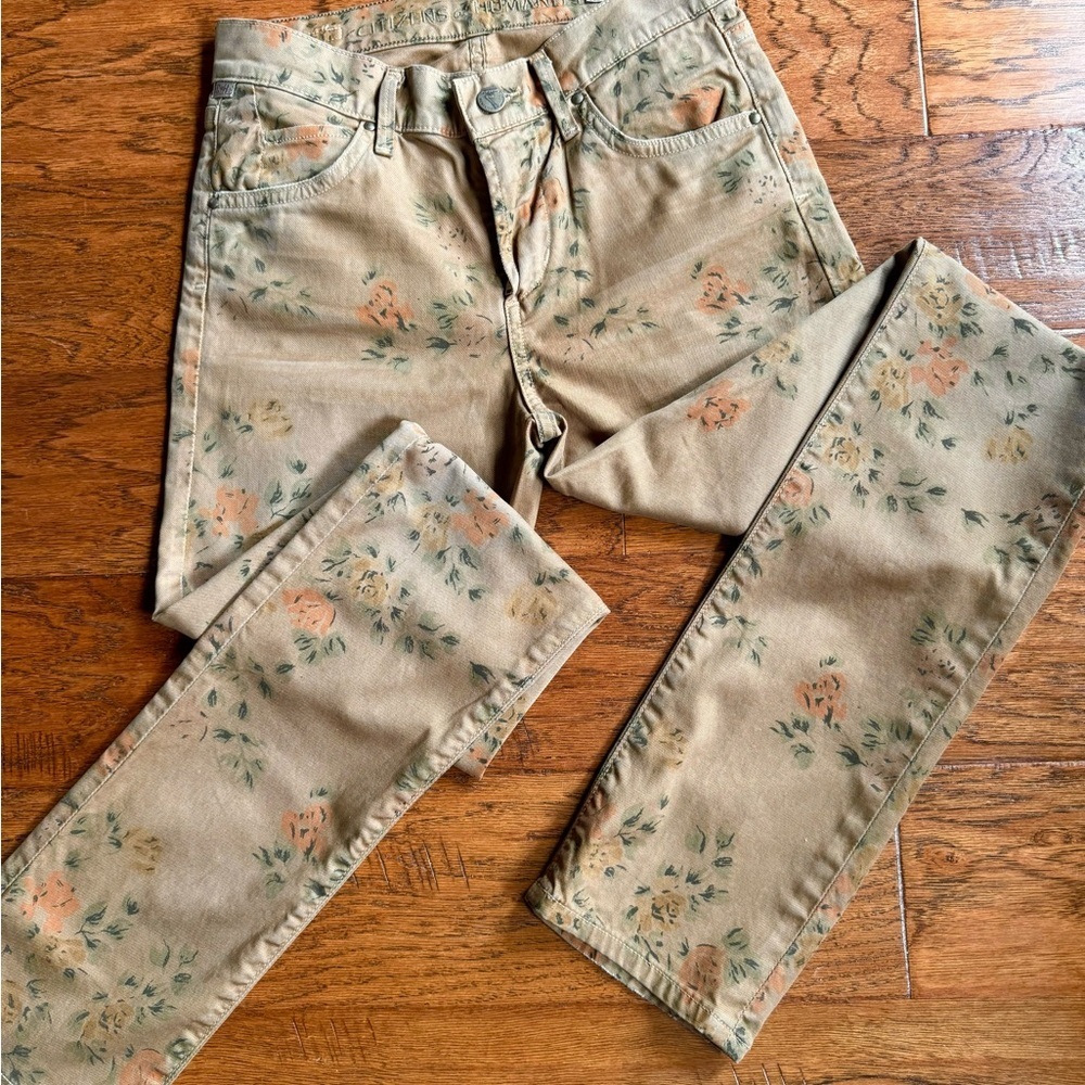 Citizens‎ of Humanity Tan Floral Skinny Jeans